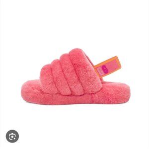UGG | Fluff Yeah slides Slippers Pink Shearling Girls Sz 10